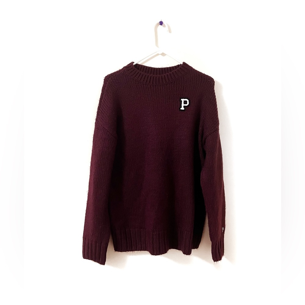 Victoria Secret PINK Burgundy Knit Sweater